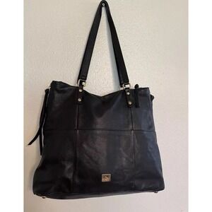 Kooba Everette Large Black Pebbled Leather Tote‎ Shoulder Bag Carryall